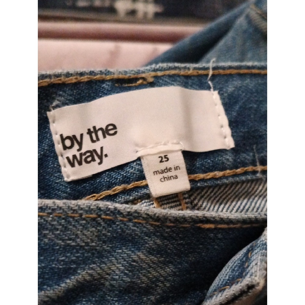 by the way. Distressed Jeans Women 25 Blue Excellent High Rise Ripped Cropped - Picture 5 of 6